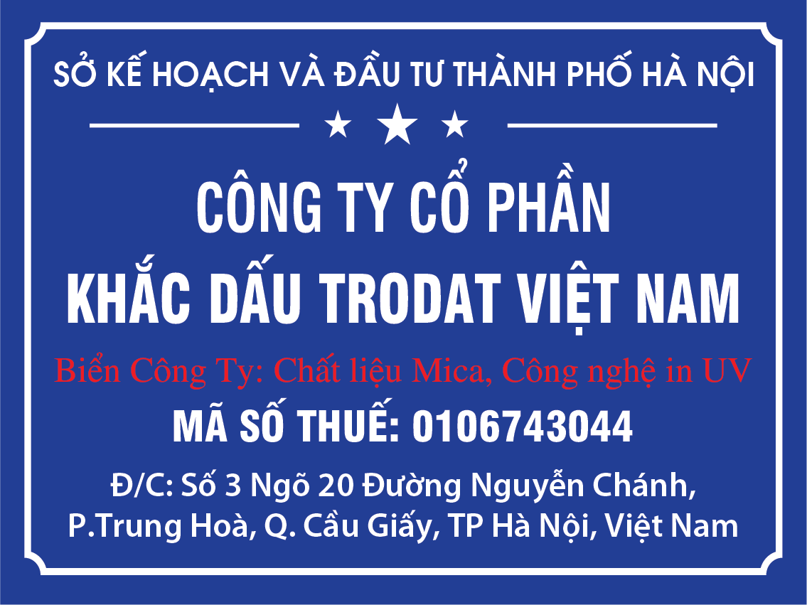 [BH-Mica-Mẫu 5] In bảng hiệu công ty, bảng hộ kinh doanh bền, đẹp